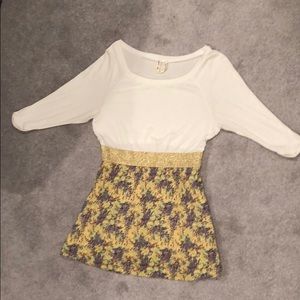 Free people quarter sleeve mini dress